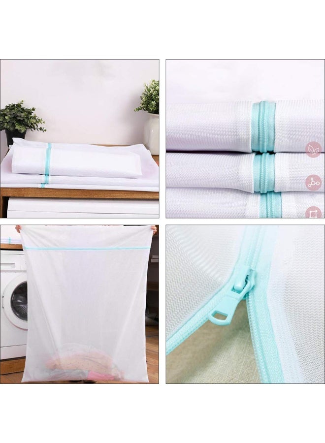 Mordely Large Laundry Bag Large Mesh Laundry Bag Convenient Travel Bag Mesh Laundry Bags Curtain Bag Large Washing Machine Bag Wash Bag Underwear Polyester Storage Bag White - Image 5